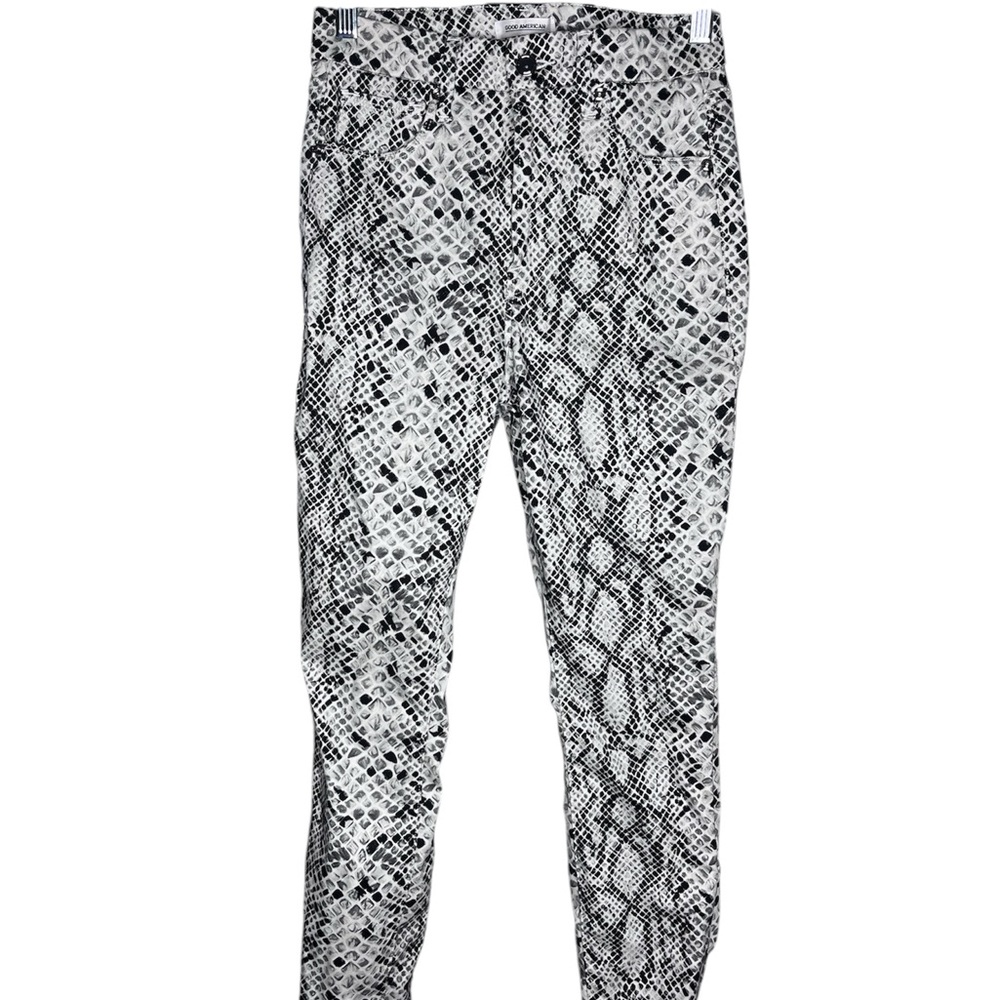 Good American Black and White Skinny Jeans